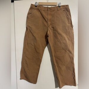 Carhartt Men's Tan Pants 42x30 original dungaree fit carpenter hook